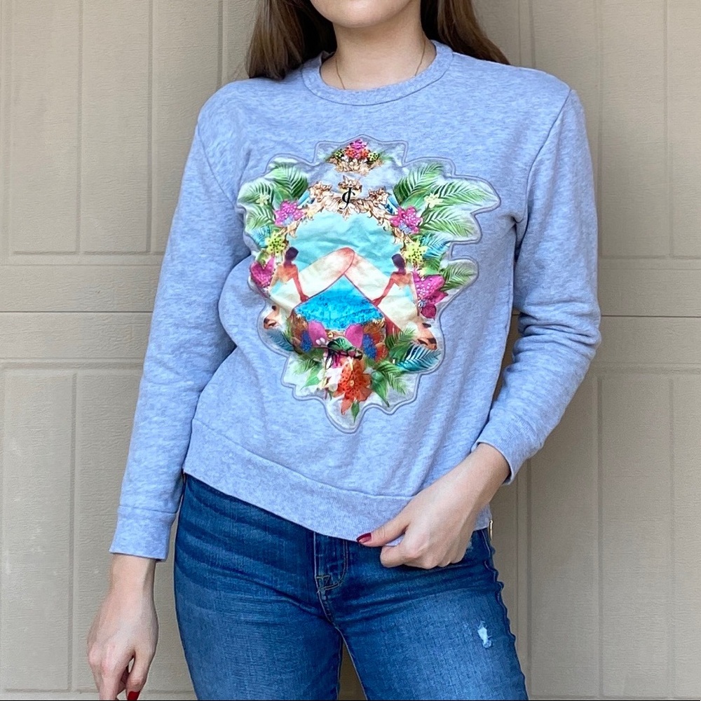 Vintage Juicy Couture Tropical Graphic Sweatshirt